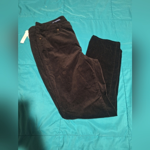 Nwt Talbots Black Corduroy Pants 14W High Waisted Straight Leg - Picture 2 of 6